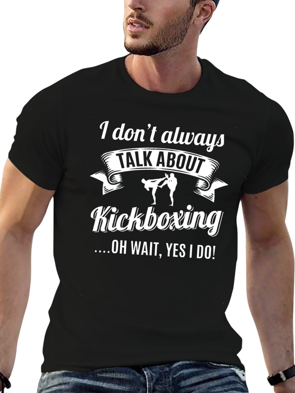 Kickboxing Graphic Tee - Black Cotton Blend