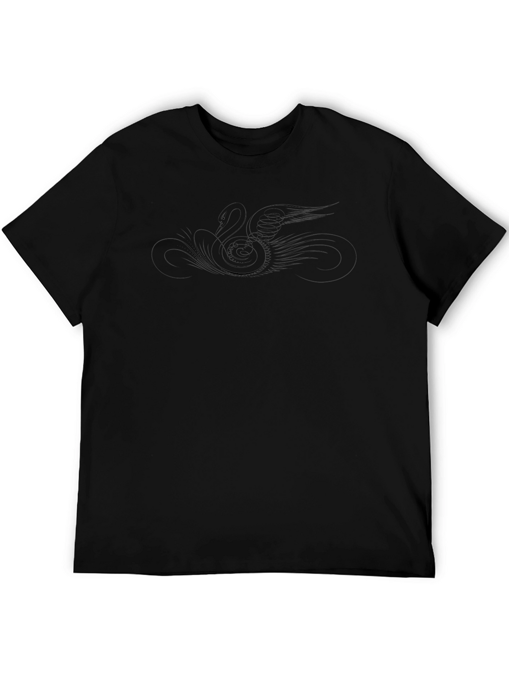 Elegant Swan Graphic Black Tee