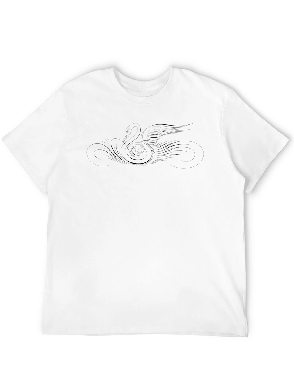 Elegant Swan Graphic Black Tee