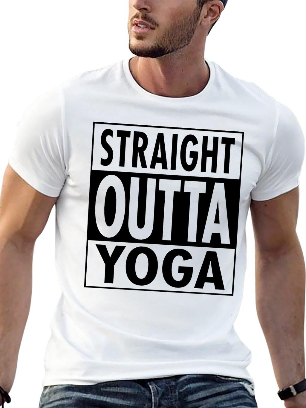 Straight Outta Yoga Black Graphic T-Shirt