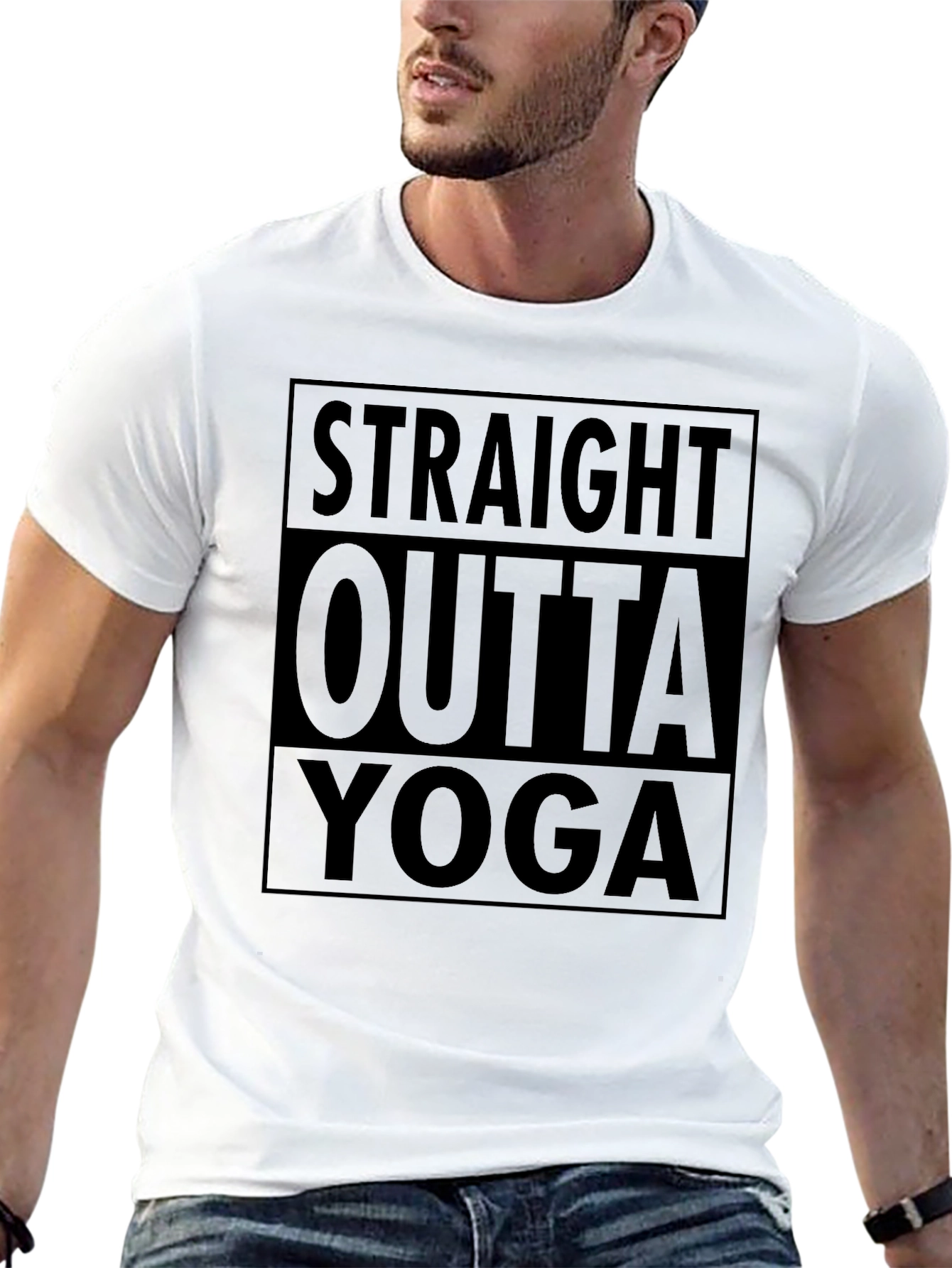 Straight Outta Yoga Black Graphic T-Shirt