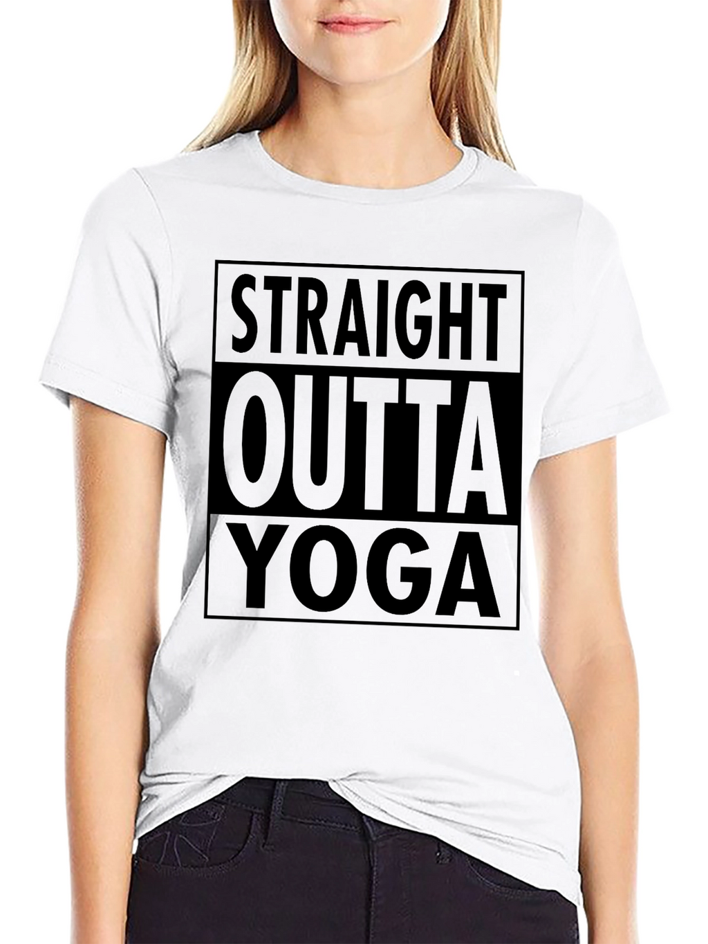 Straight Outta Yoga Black Graphic T-Shirt
