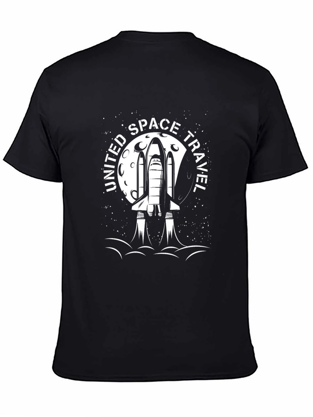 United Space Travel Black Graphic Tee