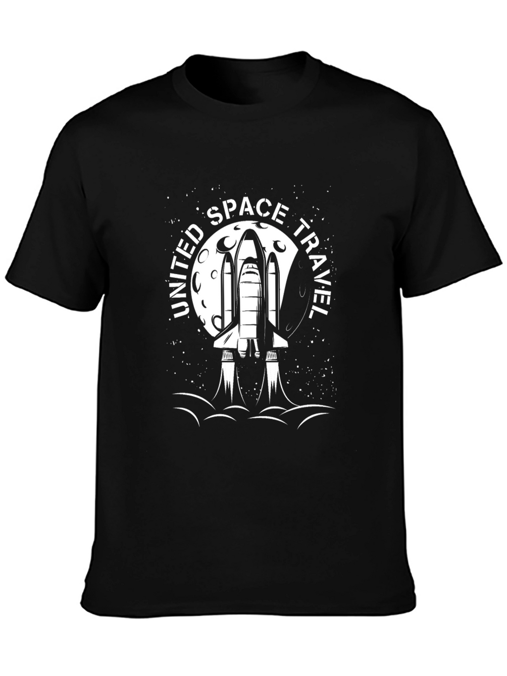 United Space Travel Black Graphic Tee