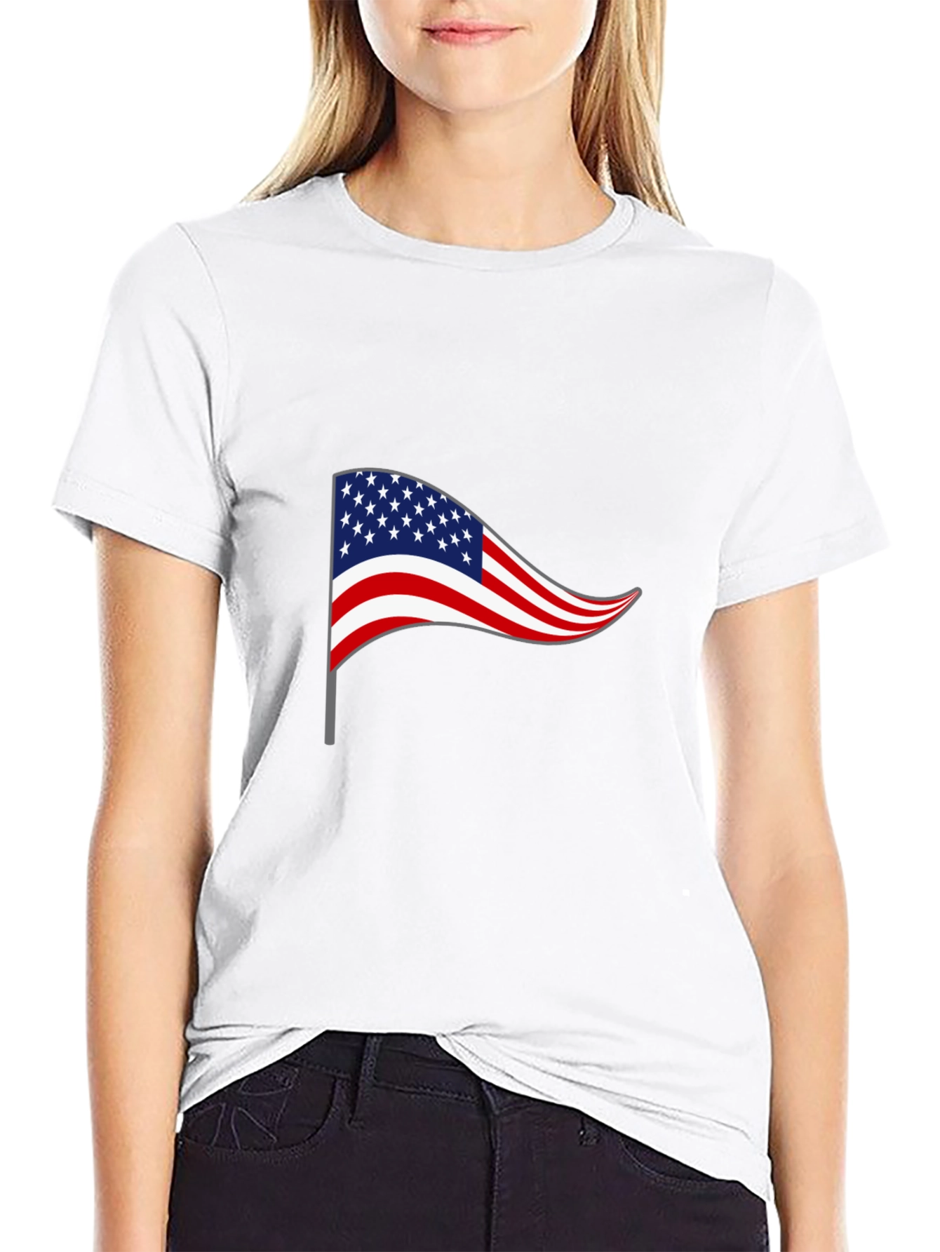 American Flag Graphic Black T-Shirt