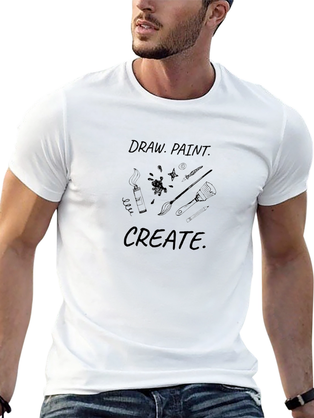 Draw Paint Create Black T-Shirt