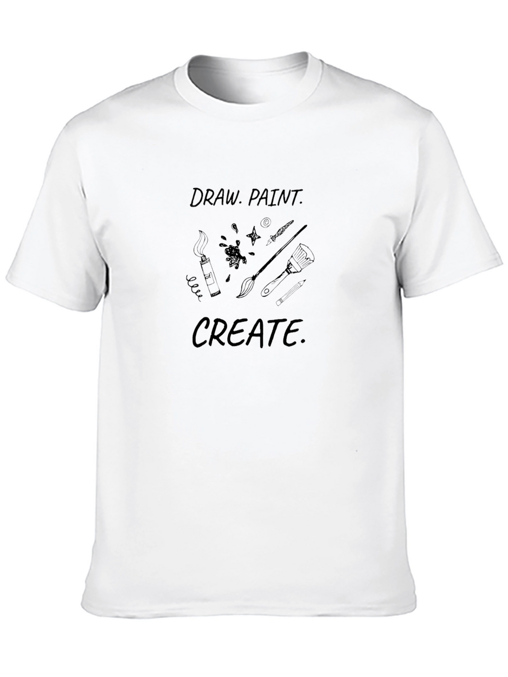Draw Paint Create Black T-Shirt