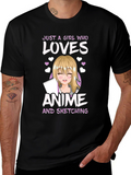 Anime Girl Sketching Lover T-Shirt
