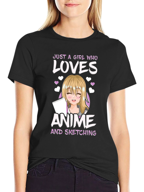 Anime Girl Sketching Lover T-Shirt