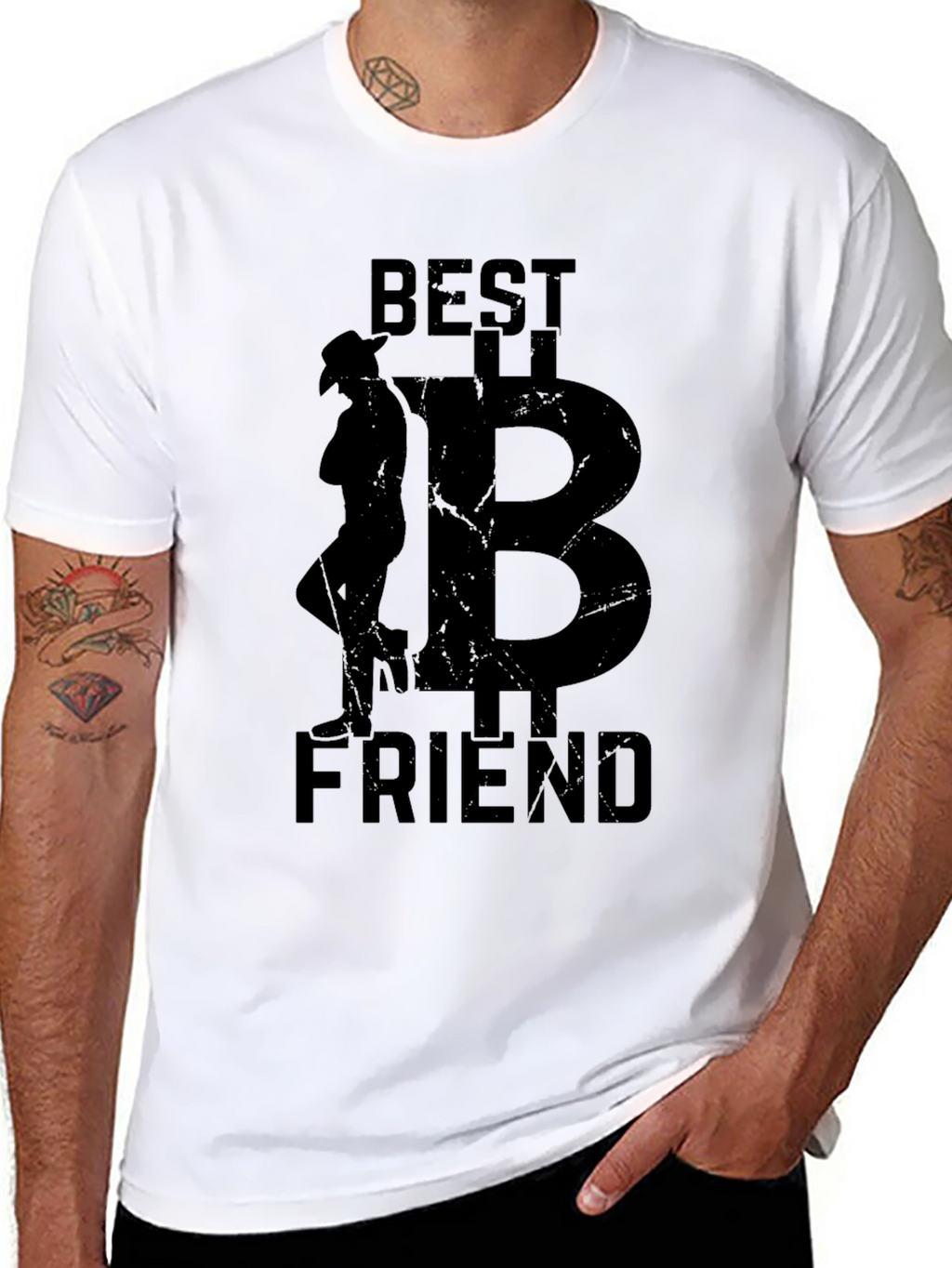 Best Friend Cowboy Bitcoin Black T-Shirt