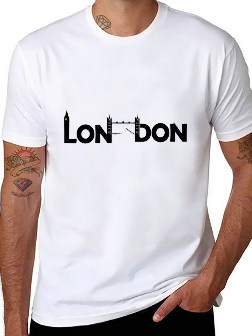 London Skyline Black Graphic Tee