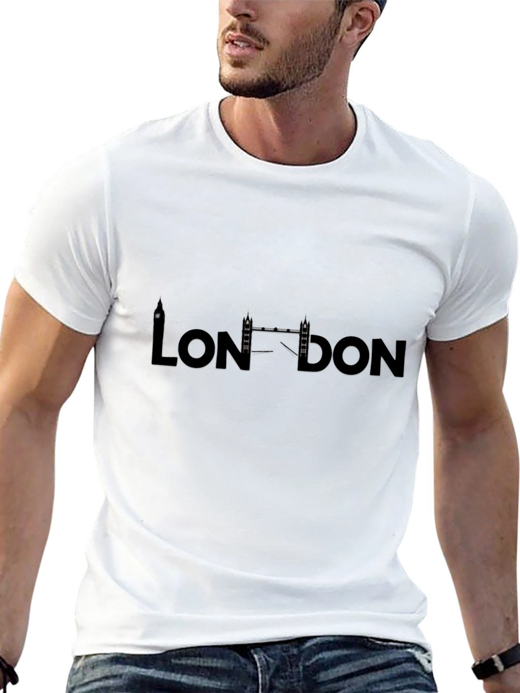 London Skyline Black Graphic Tee