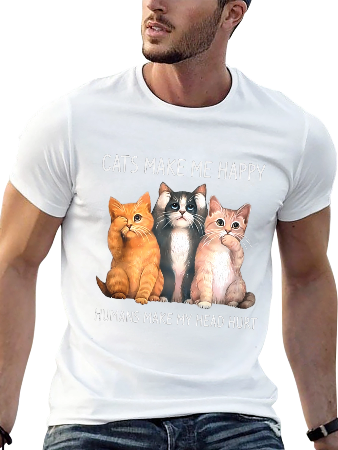 Cats Make Me Happy Graphic Tee