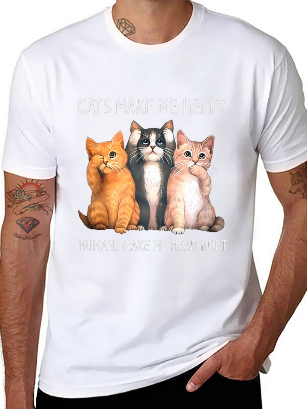 Cats Make Me Happy Graphic Tee