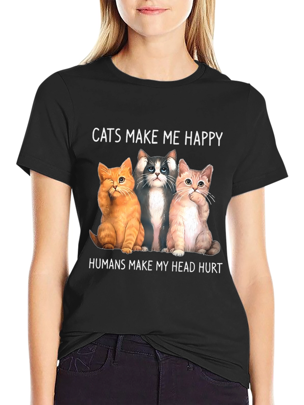 Cats Make Me Happy Graphic Tee