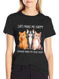 Cats Make Me Happy Graphic Tee