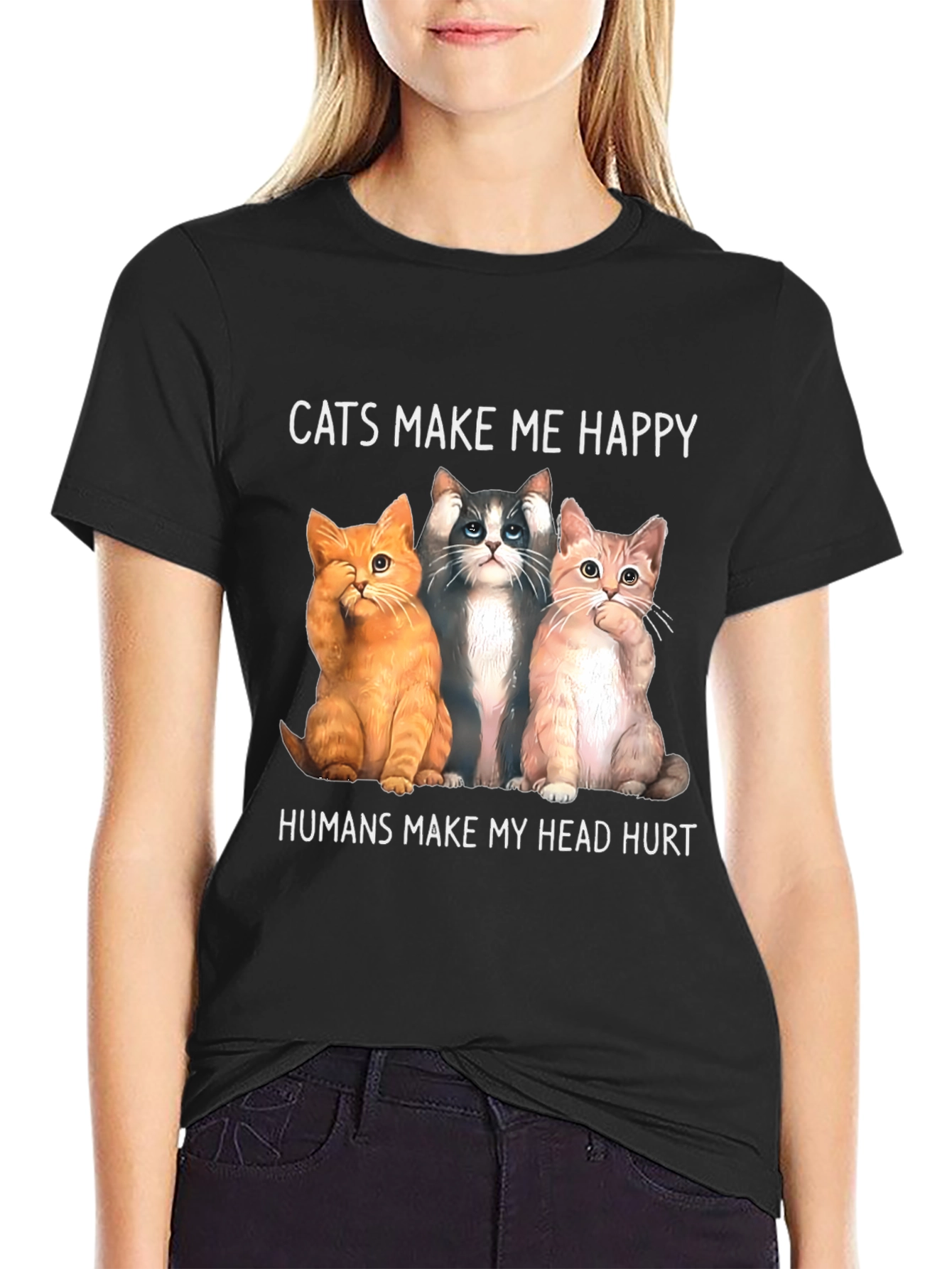 Cats Make Me Happy Graphic Tee