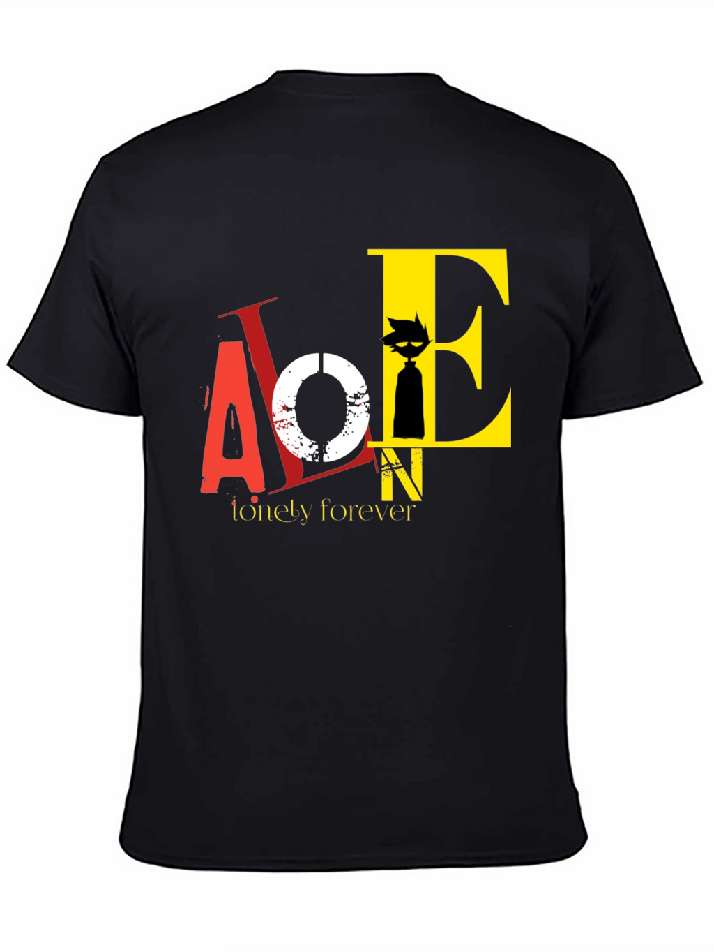 Lonely Forever Graphic Tee - Black Cotton T-Shirt