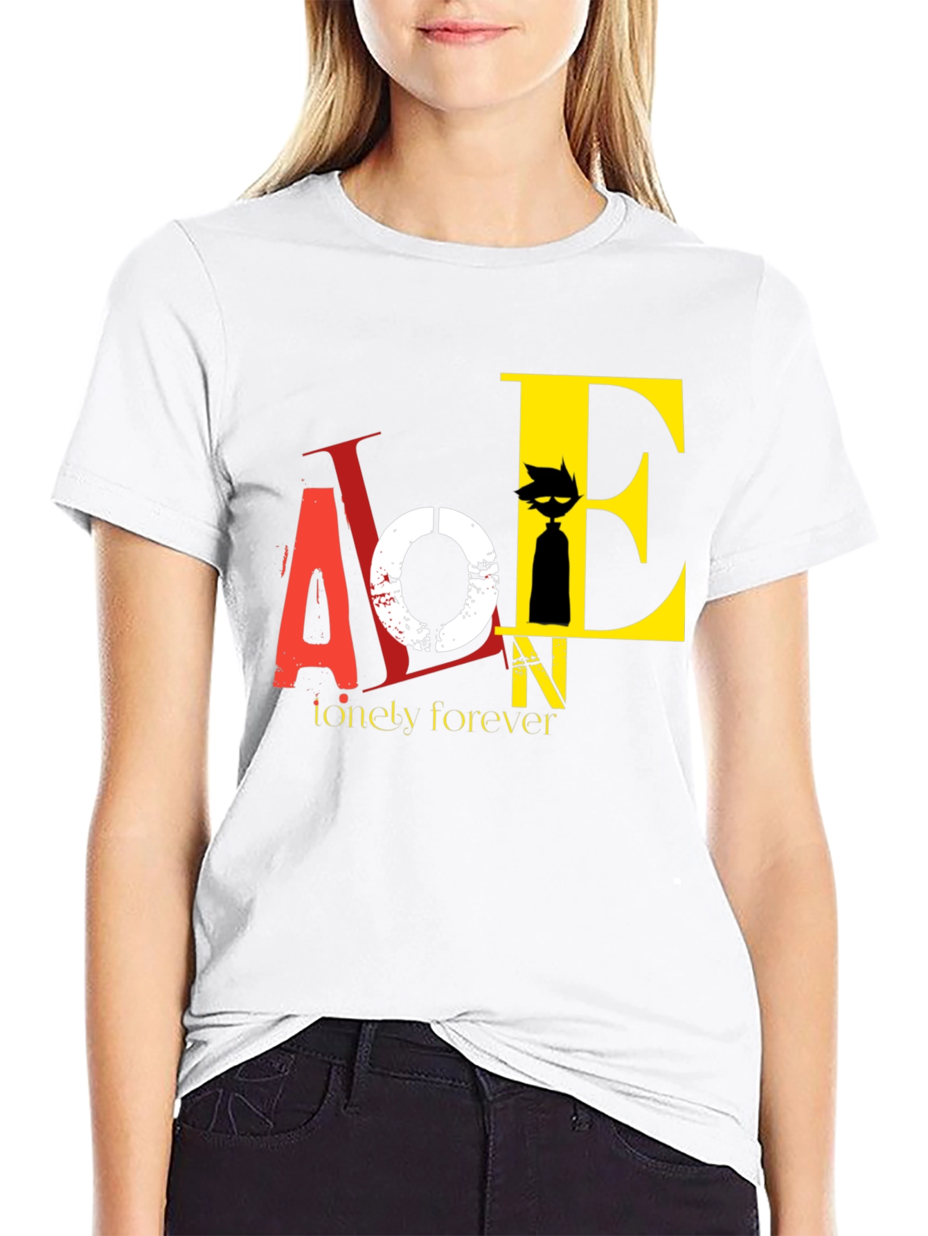 Lonely Forever Graphic Tee - Black Cotton T-Shirt