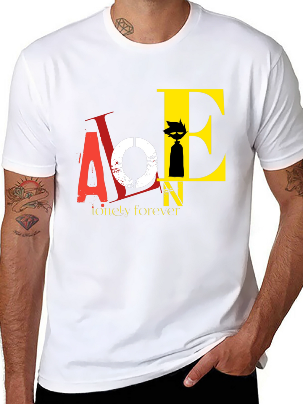 Lonely Forever Graphic Tee - Black Cotton T-Shirt