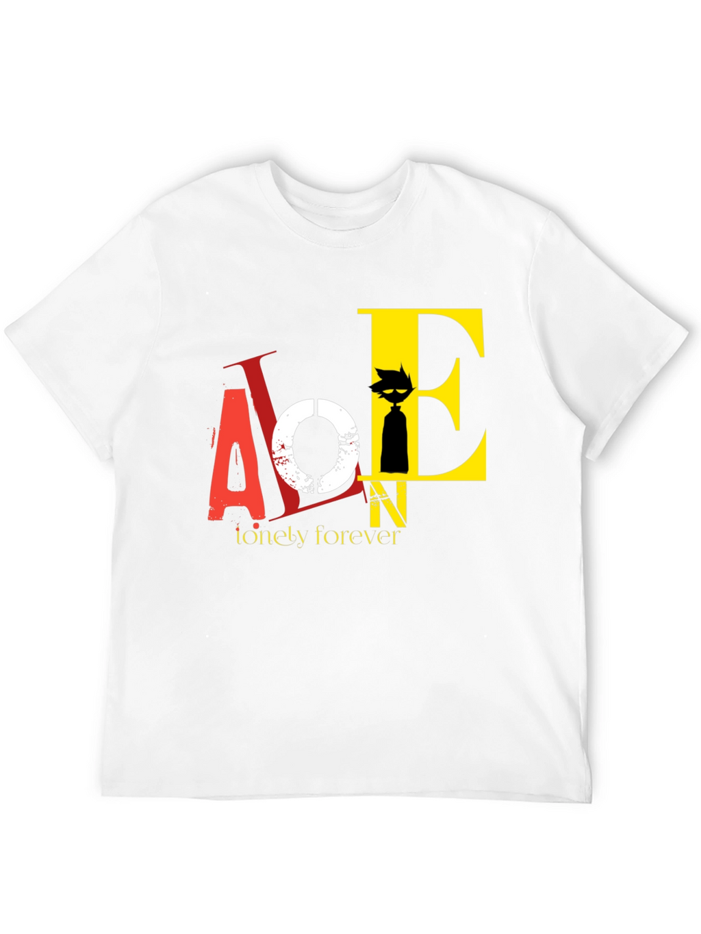 Lonely Forever Graphic Tee - Black Cotton T-Shirt