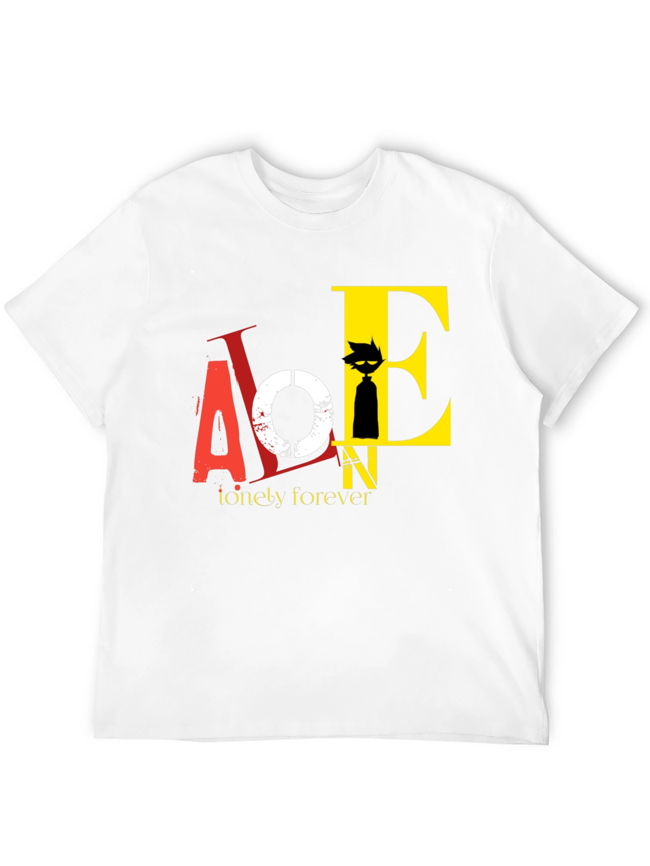 Lonely Forever Graphic Tee - Black Cotton T-Shirt