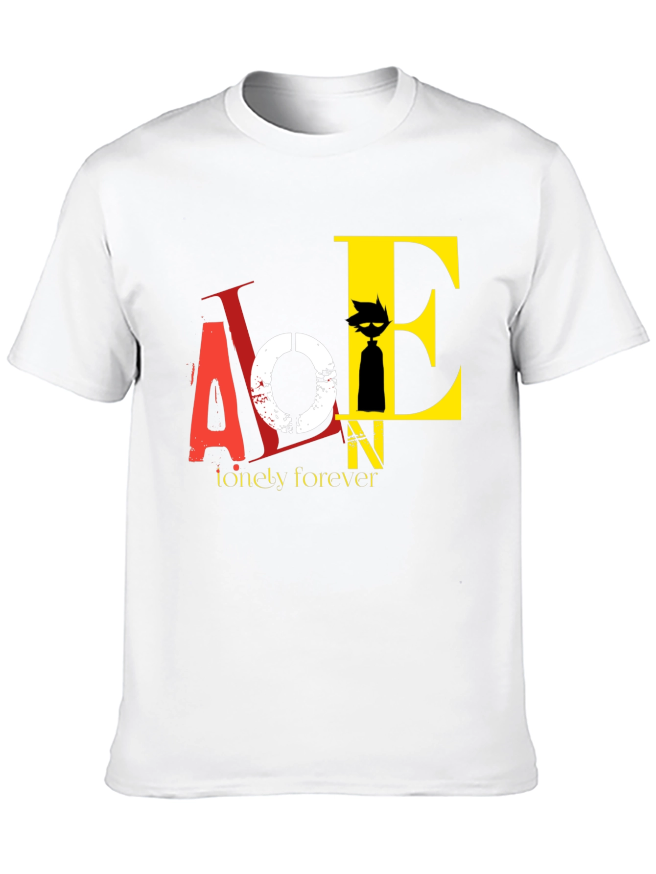 Lonely Forever Graphic Tee - Black Cotton T-Shirt