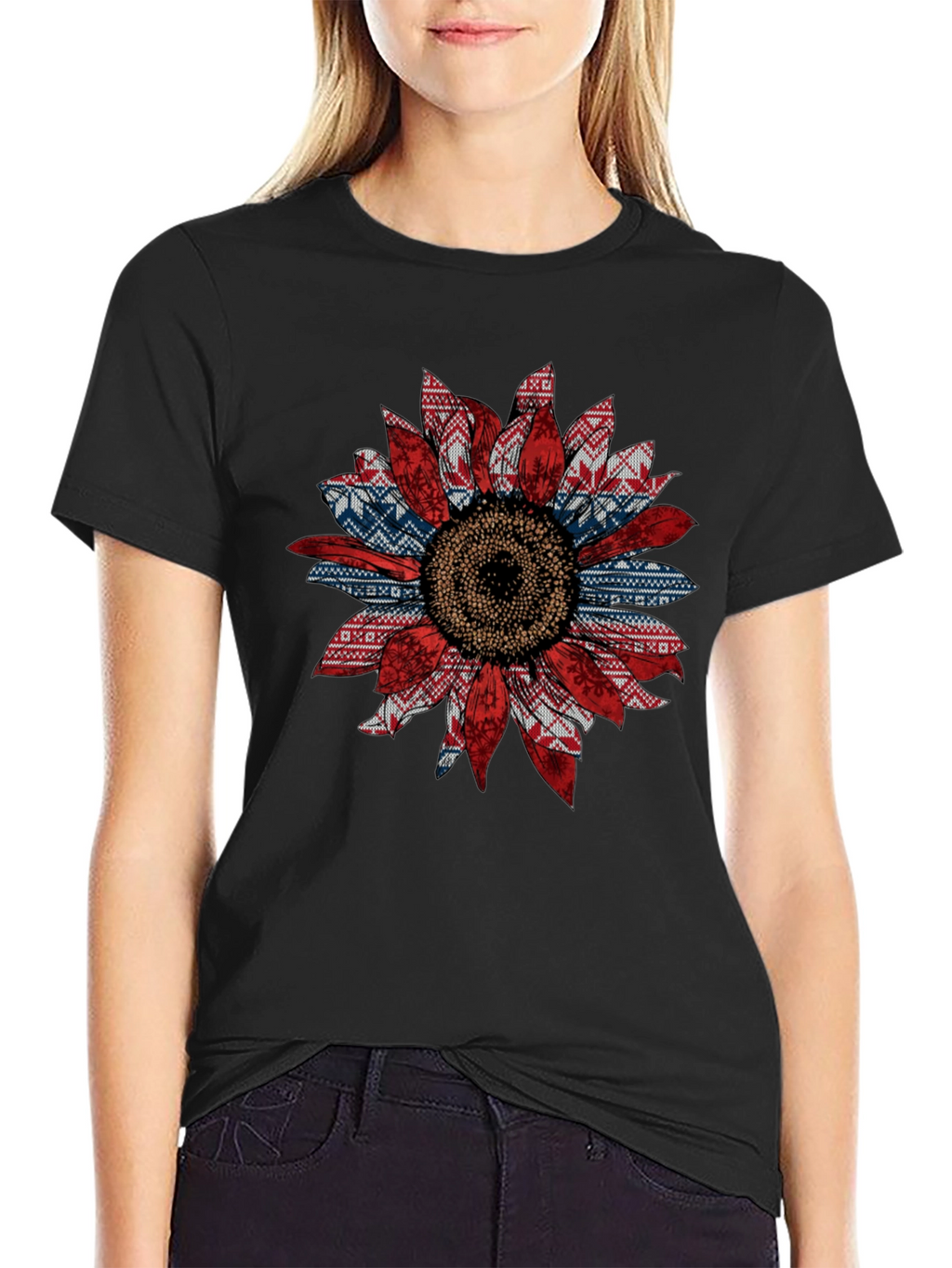 Sunflower Ugly Sweater Pattern T-Shirt