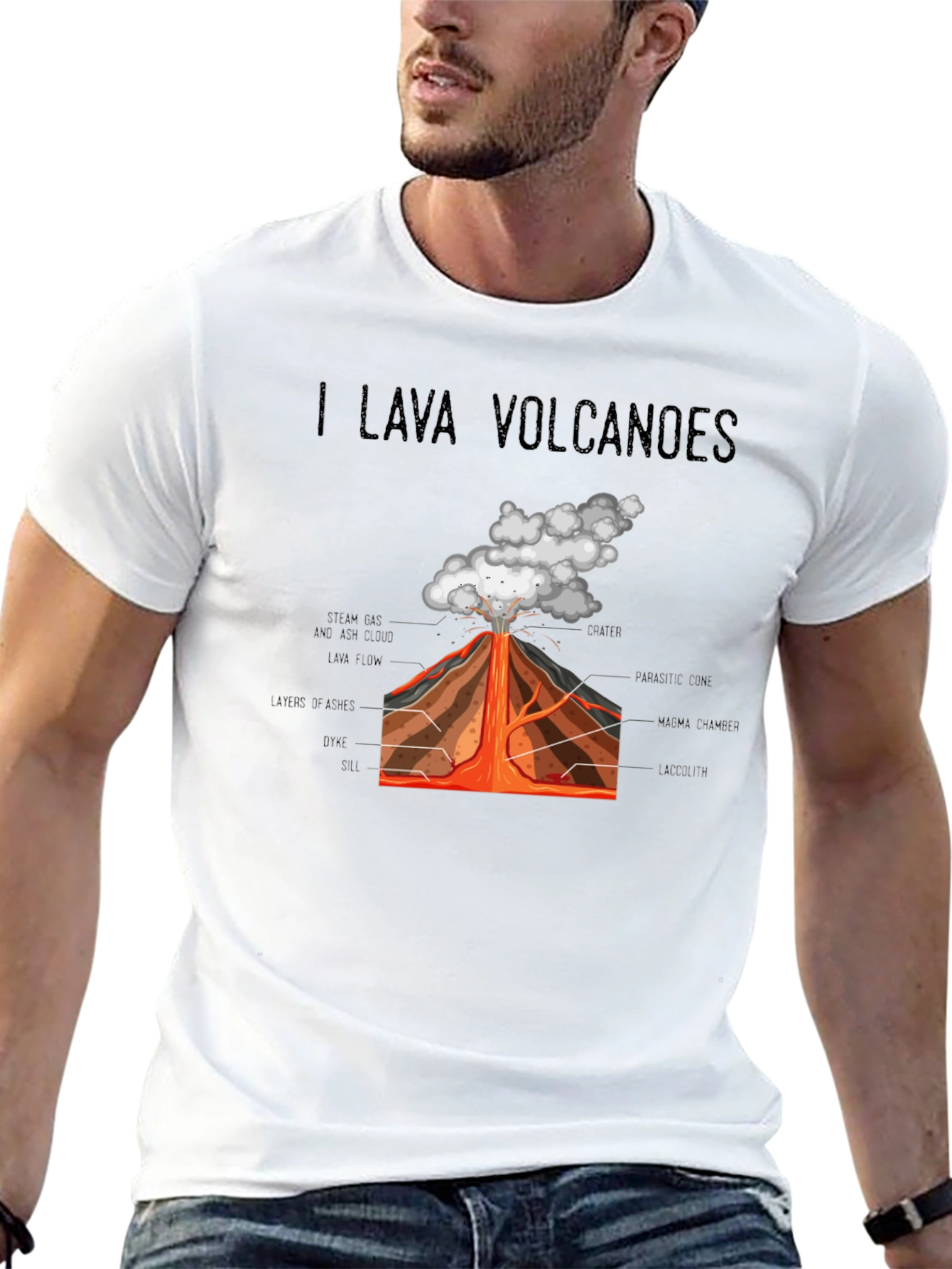 I Lava Volcanoes Graphic Tee - Unique Science Shirt