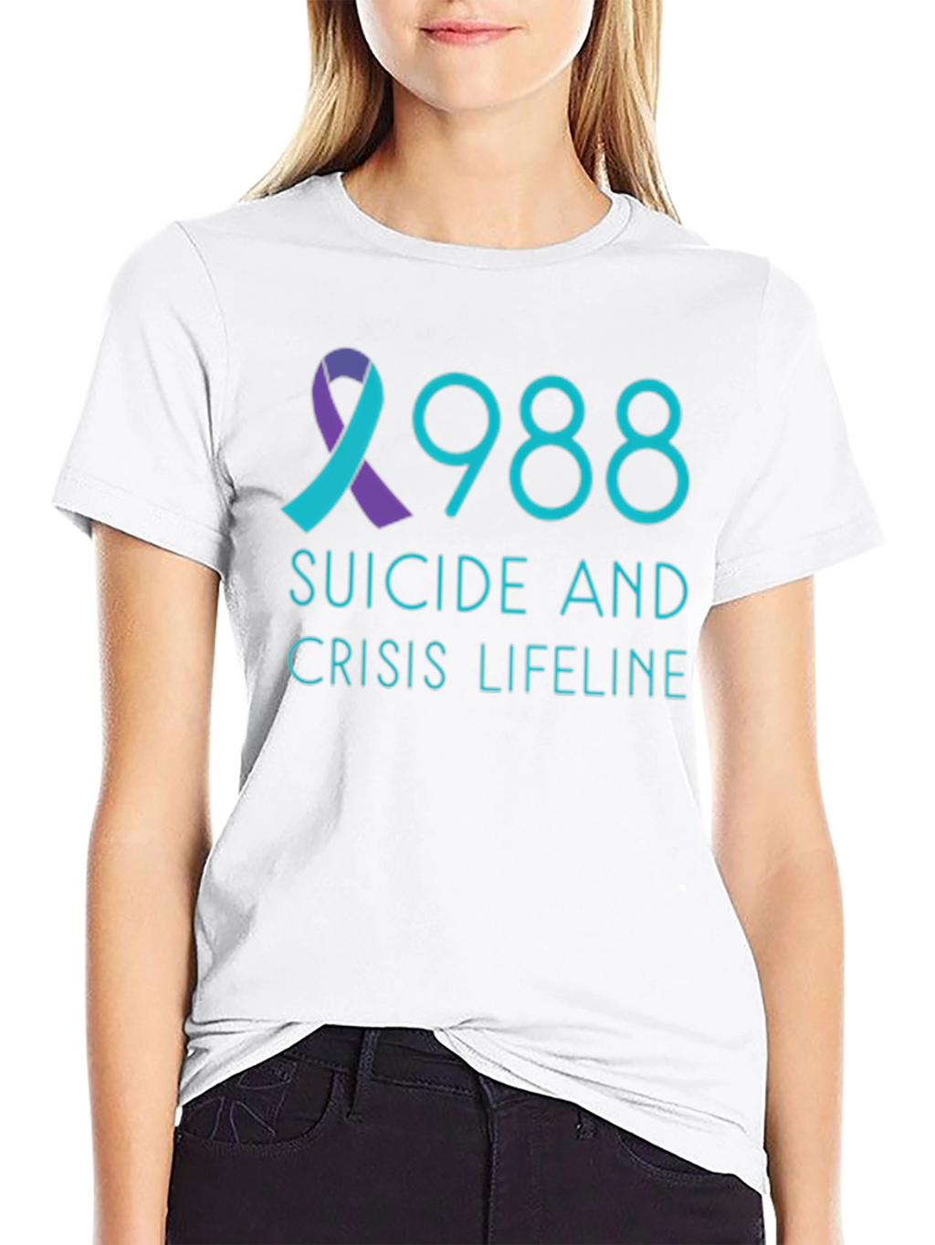 988 Suicide Crisis Lifeline Black T-Shirt