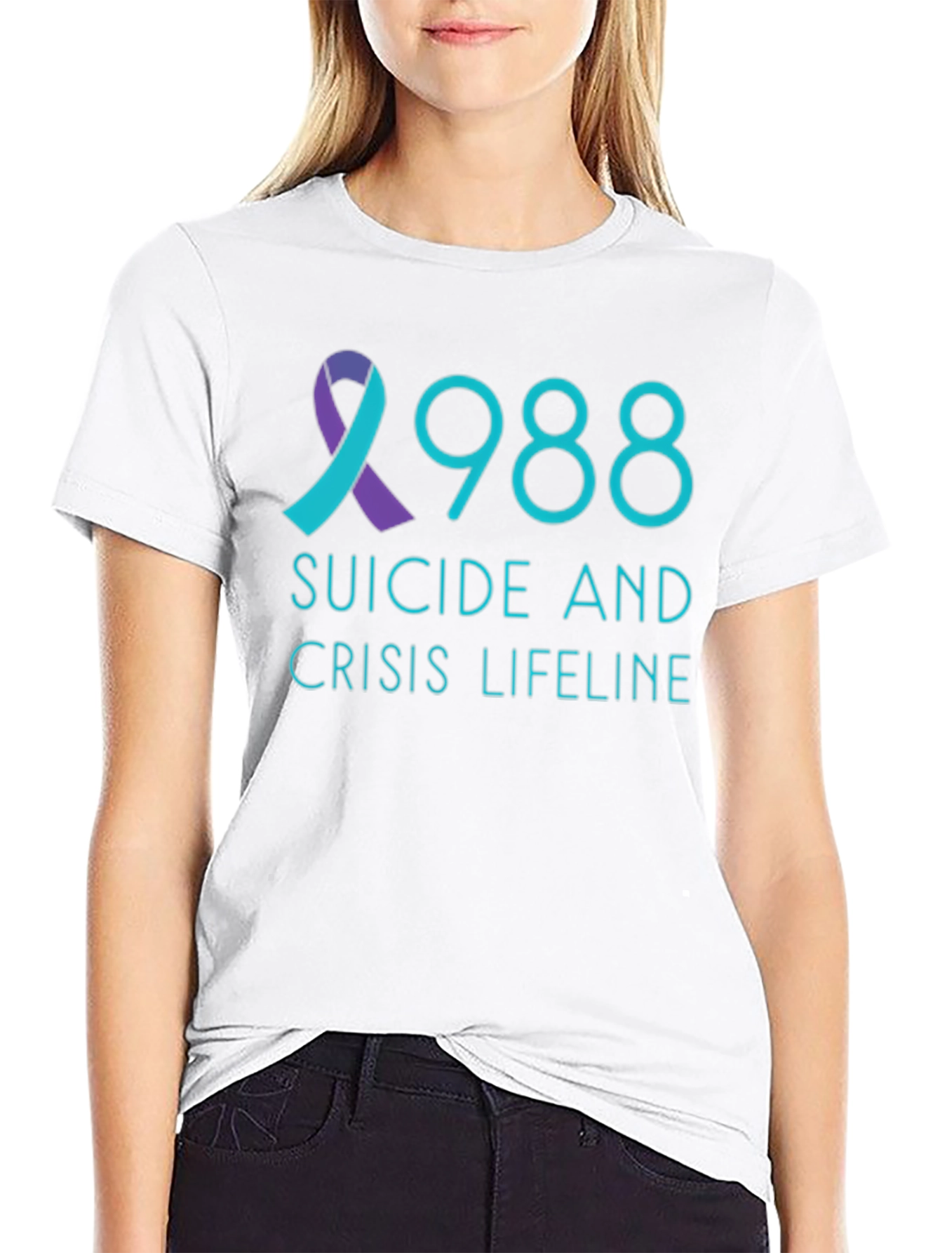 988 Suicide Crisis Lifeline Black T-Shirt