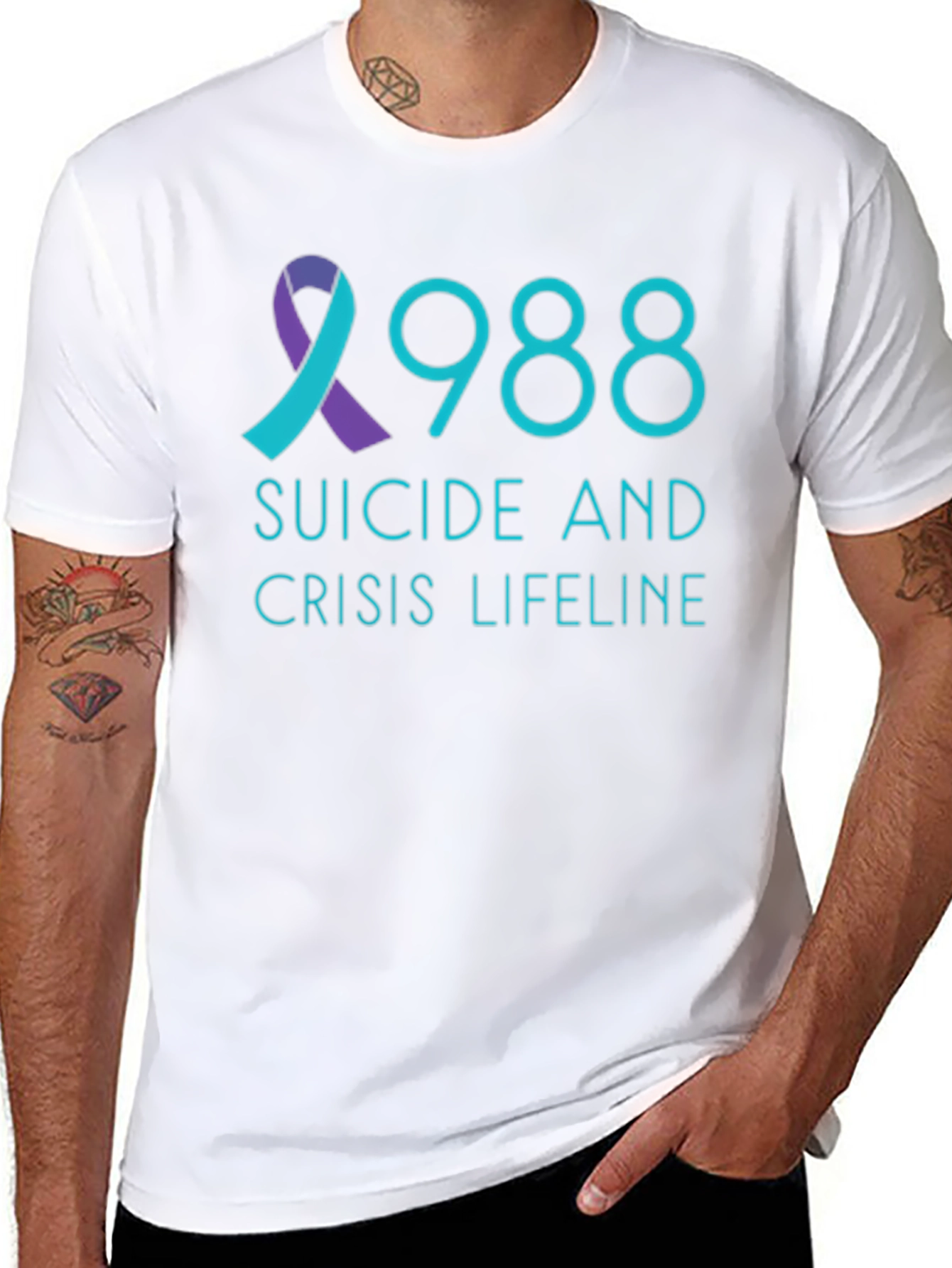 988 Suicide Crisis Lifeline Black T-Shirt