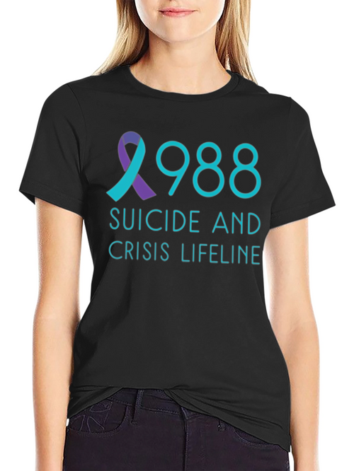988 Suicide Crisis Lifeline Black T-Shirt