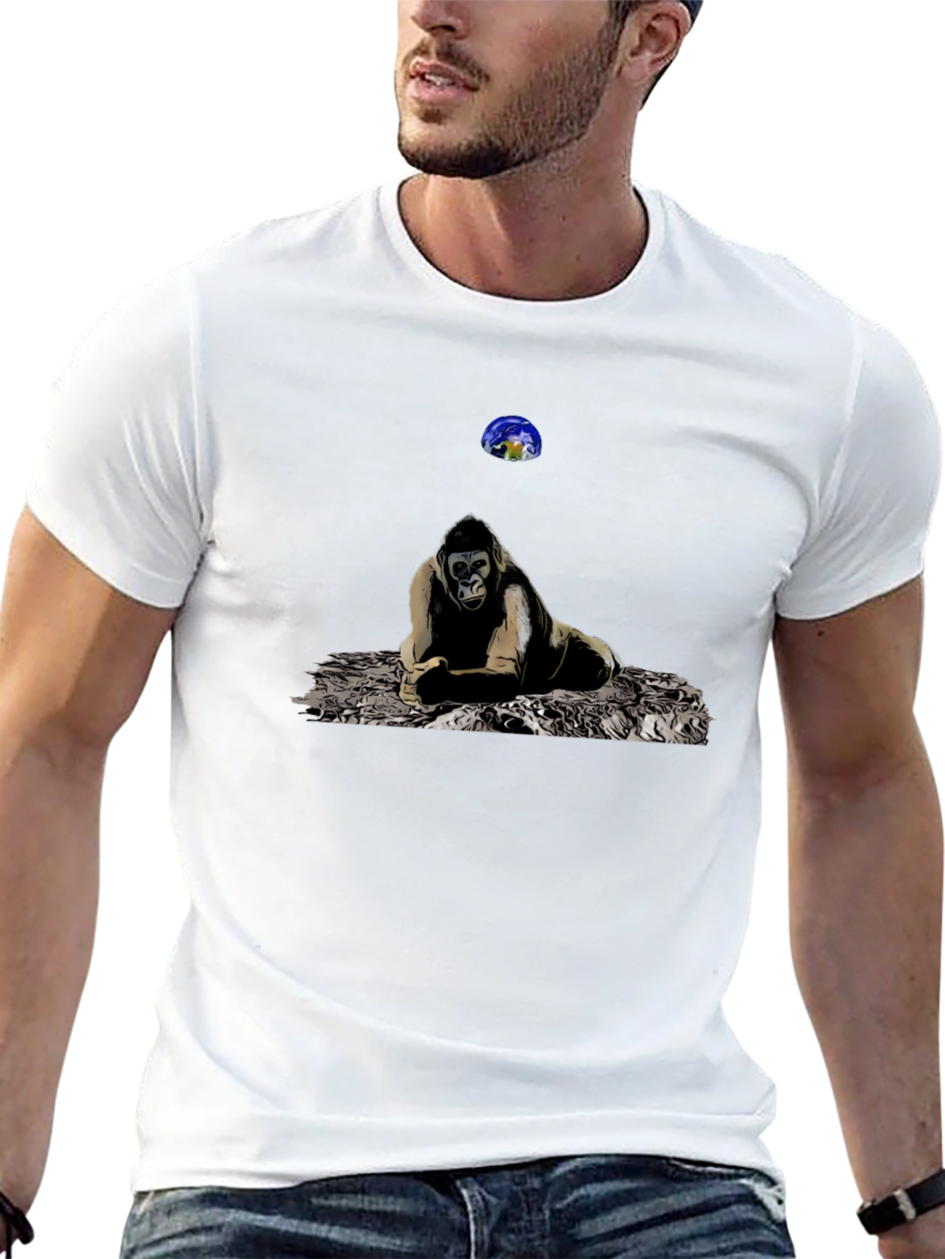 Gorilla Stargazer T-Shirt - Earth Above