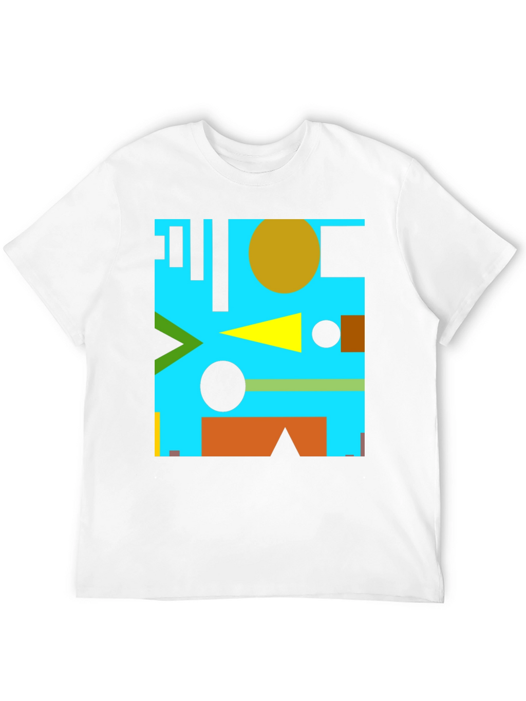 Geometric Abstract Design Black T-Shirt