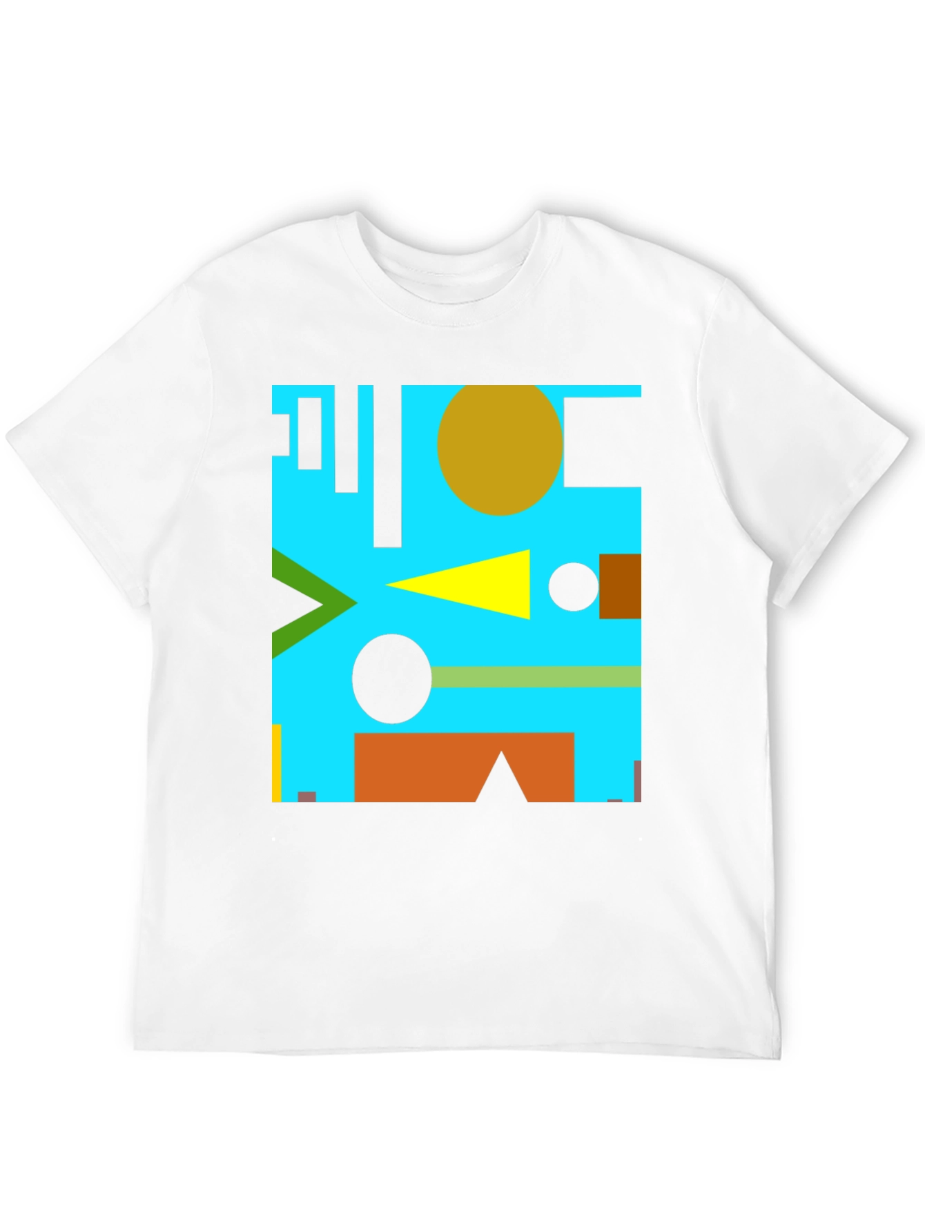 Geometric Abstract Design Black T-Shirt