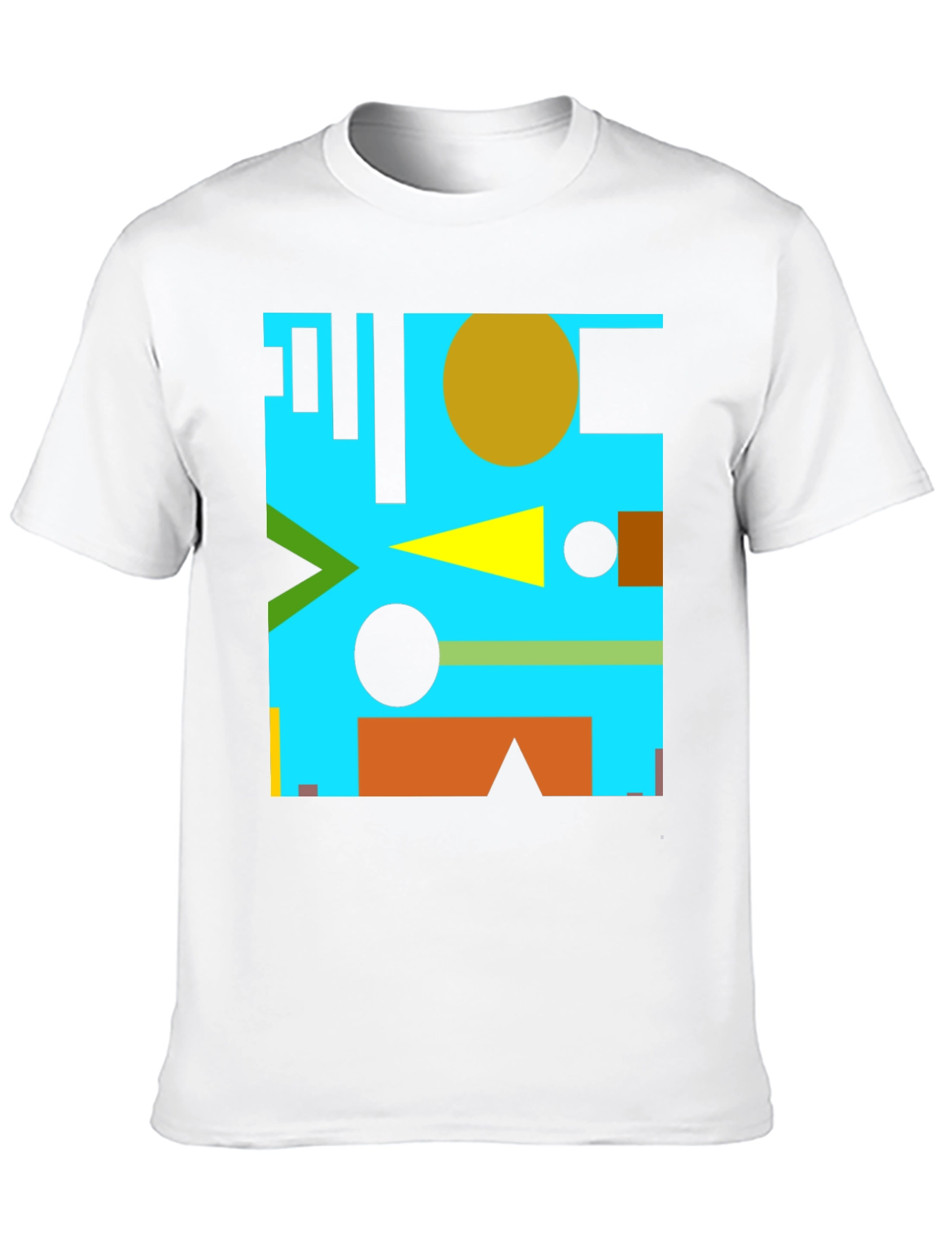 Geometric Abstract Design Black T-Shirt