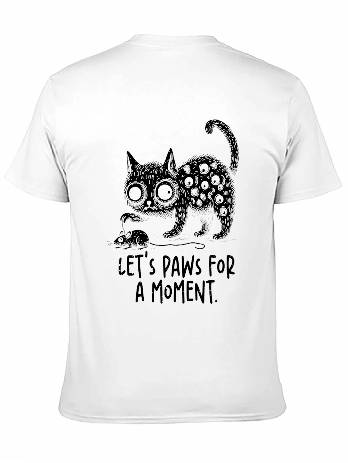 Lets Paws For A Moment Mens Black T-Shirt