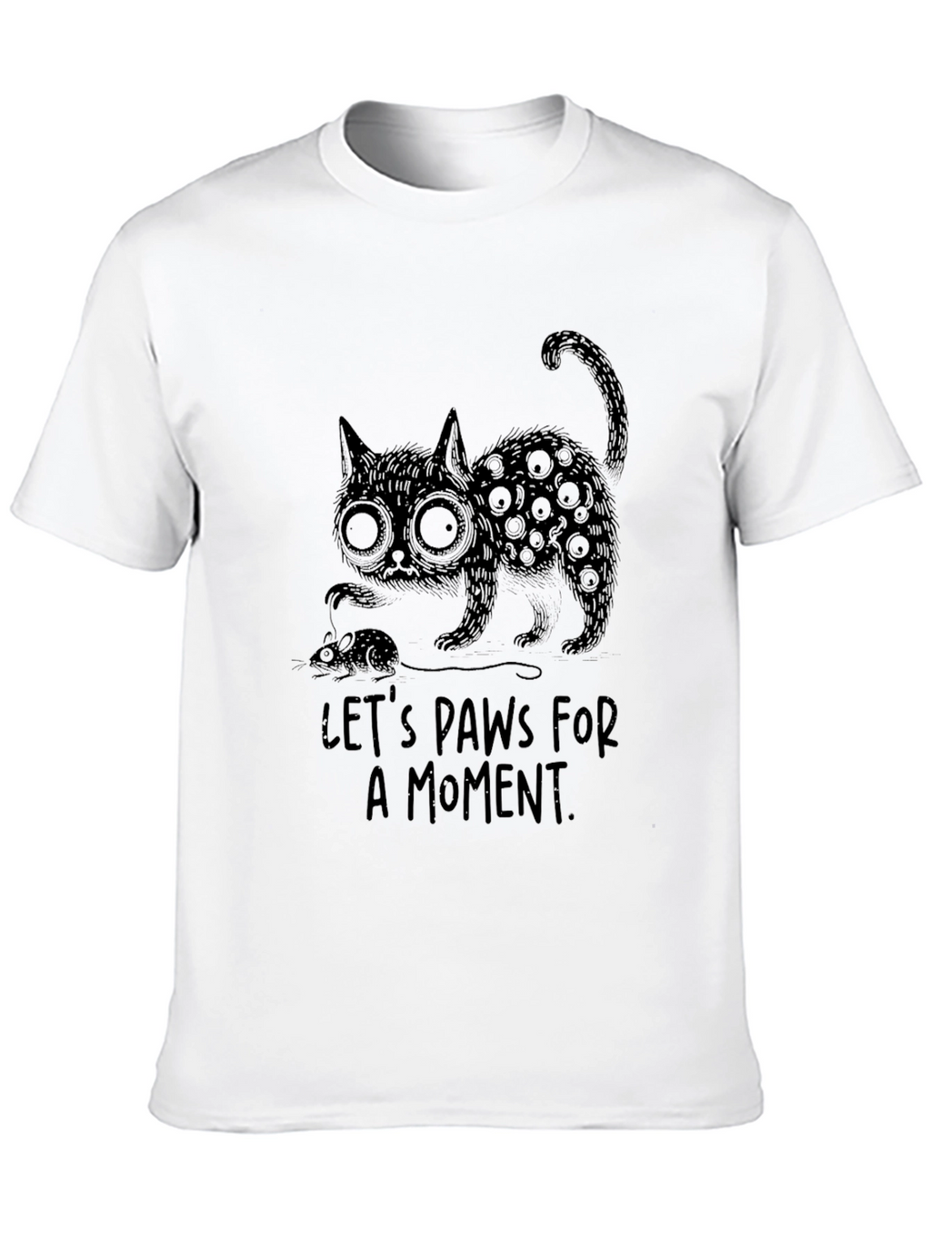 Lets Paws For A Moment Mens Black T-Shirt