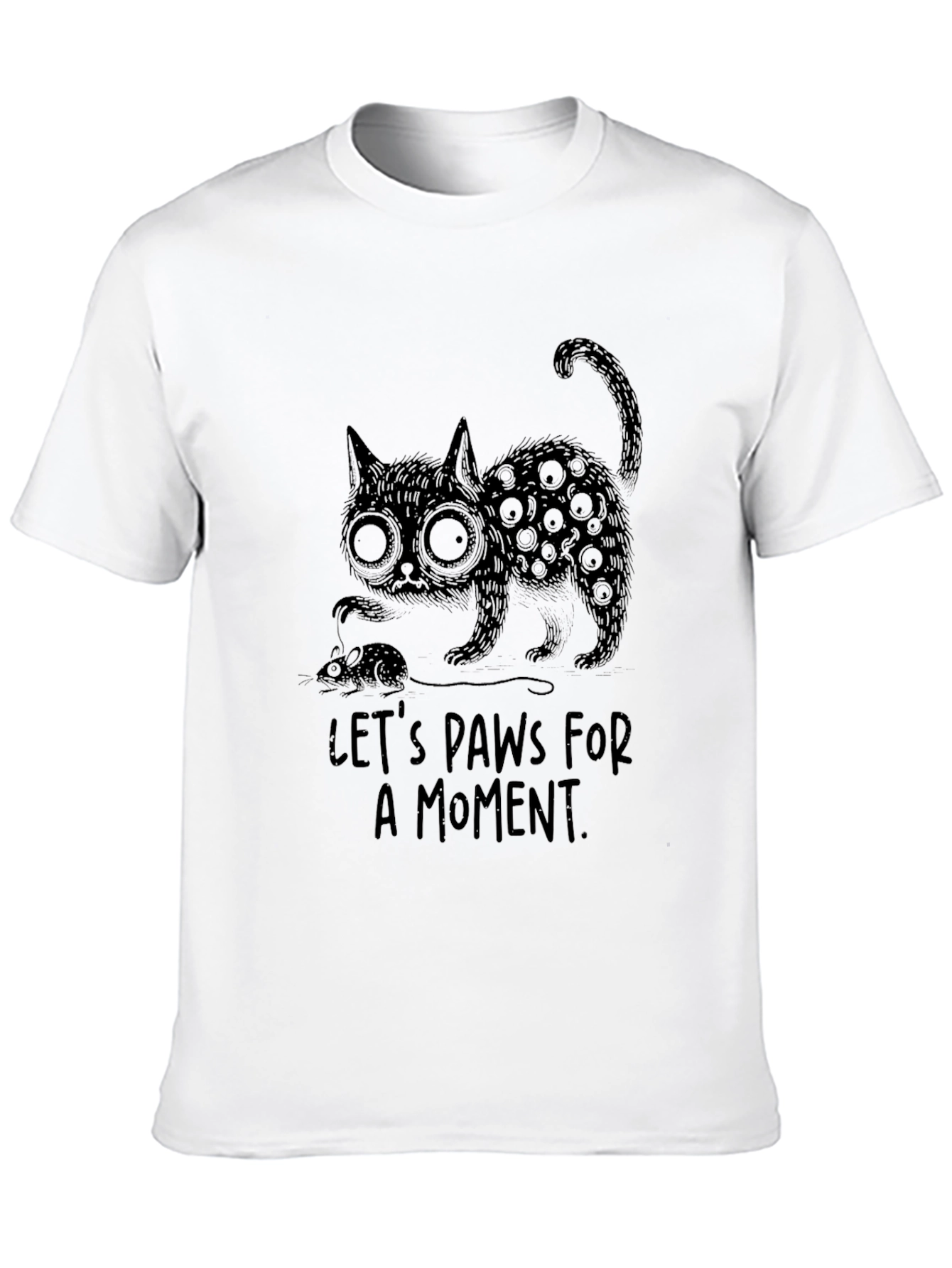 Lets Paws For A Moment Mens Black T-Shirt