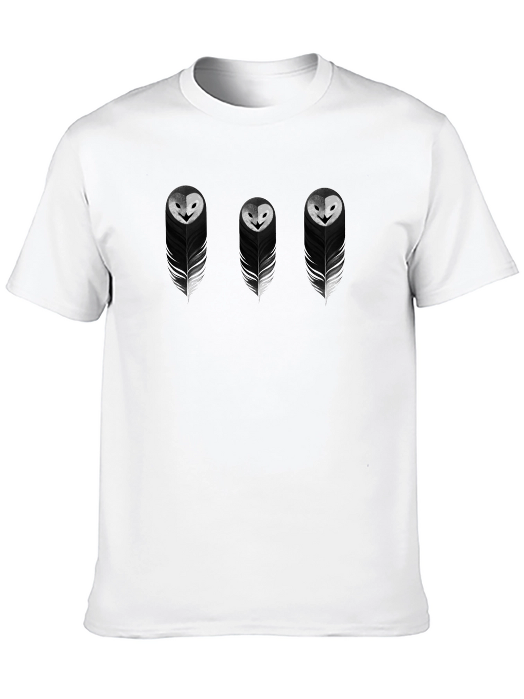 Feather Owl Graphic Tee - Black