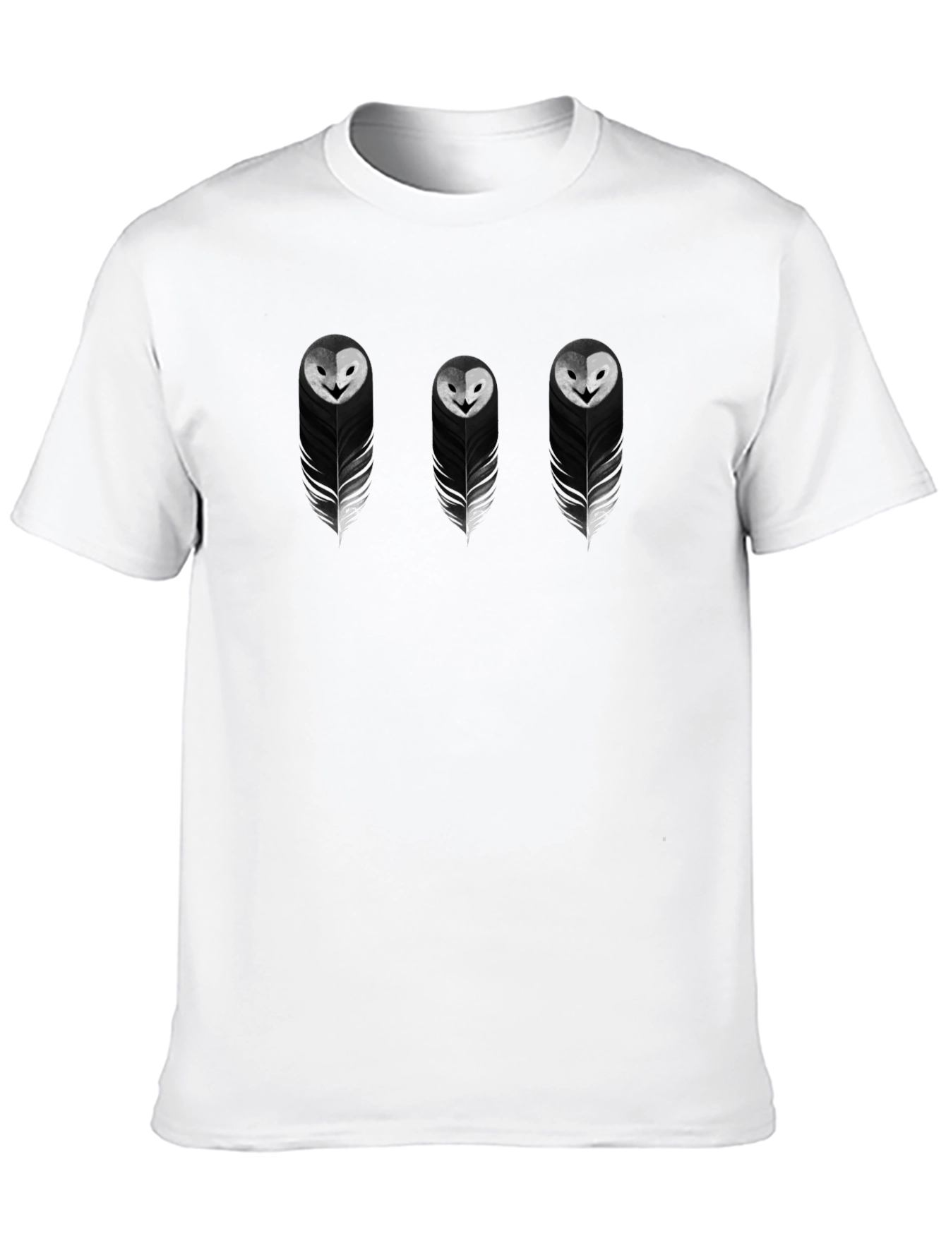 Feather Owl Graphic Tee - Black