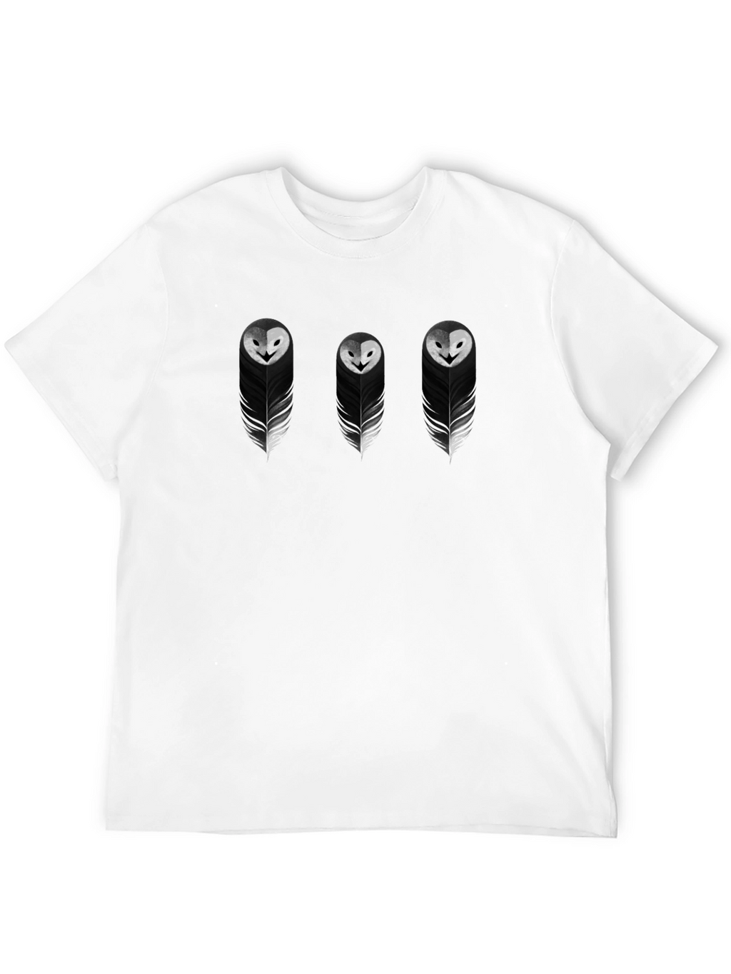 Feather Owl Graphic Tee - Black