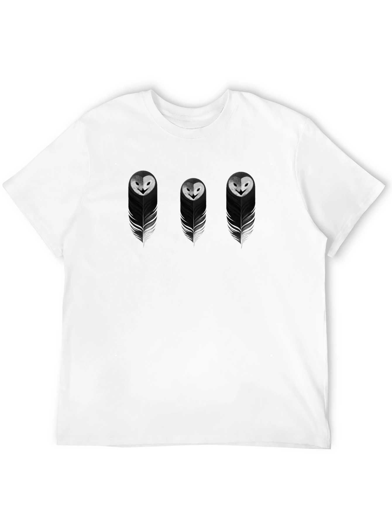 Feather Owl Graphic Tee - Black