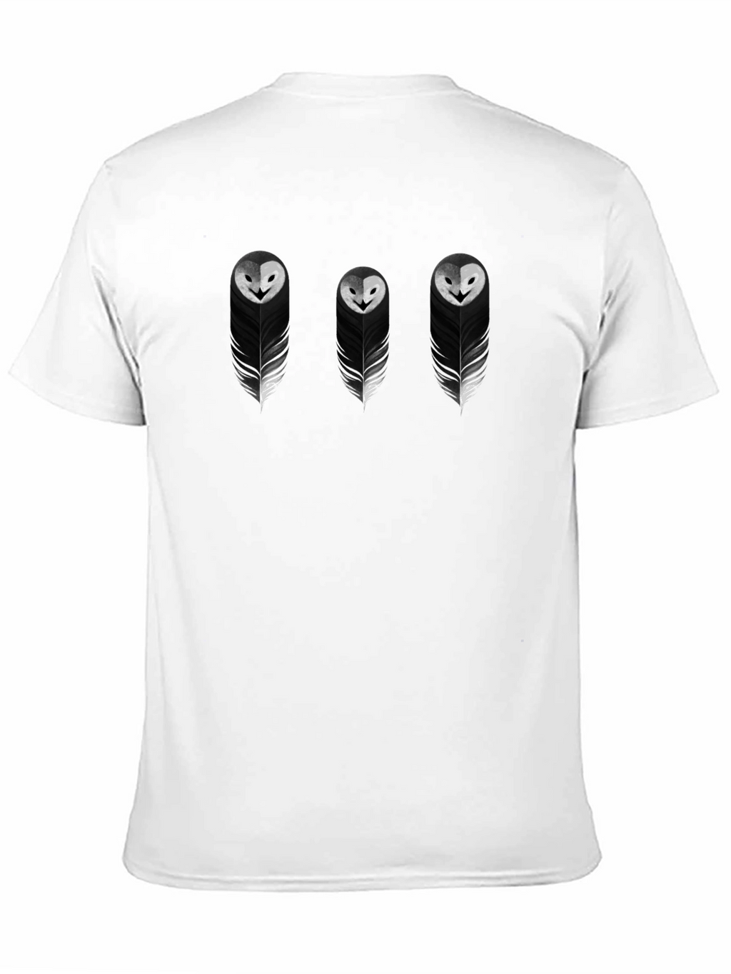 Feather Owl Graphic Tee - Black