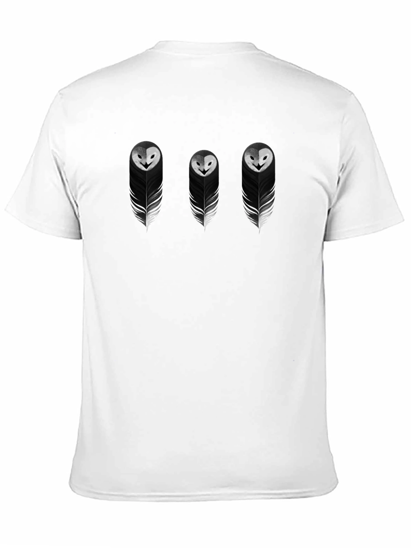 Feather Owl Graphic Tee - Black
