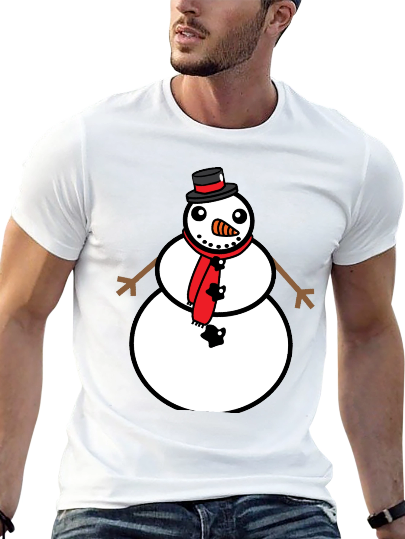 Snowman Graphic Tee - Festive Holiday Style