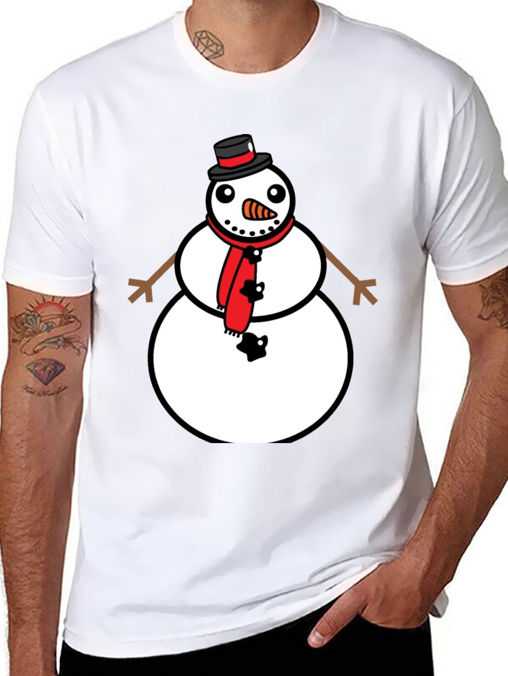 Snowman Graphic Tee - Festive Holiday Style