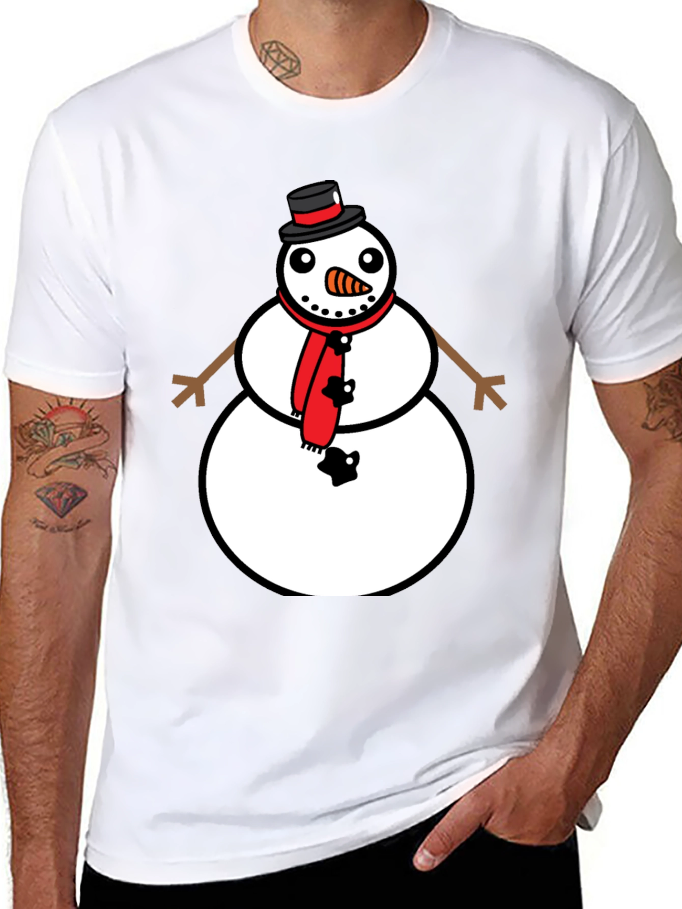 Snowman Graphic Tee - Festive Holiday Style