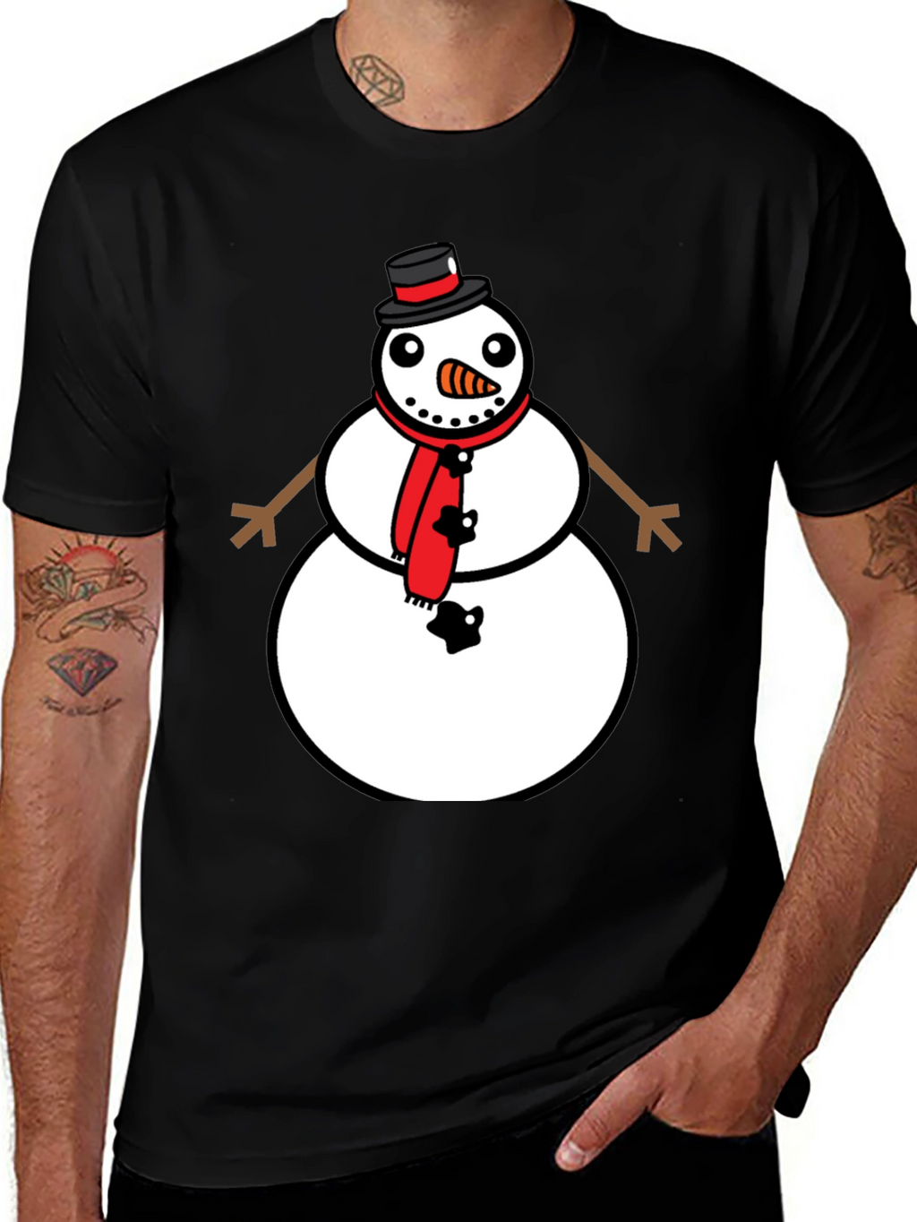 Snowman Graphic Tee - Festive Holiday Style